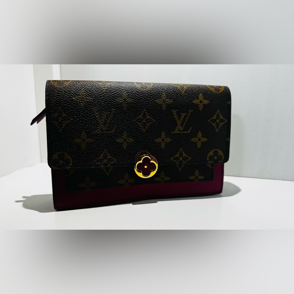 Louis Vuitton Monogram Clutch - Black and Burgundy